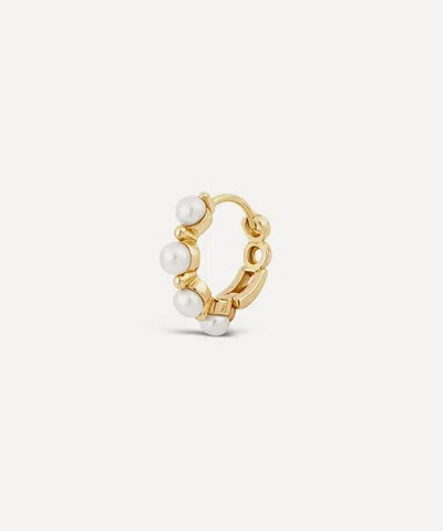 Dinny Hall 9ct Gold Single Shuga Pearl Huggie Hoop Earring