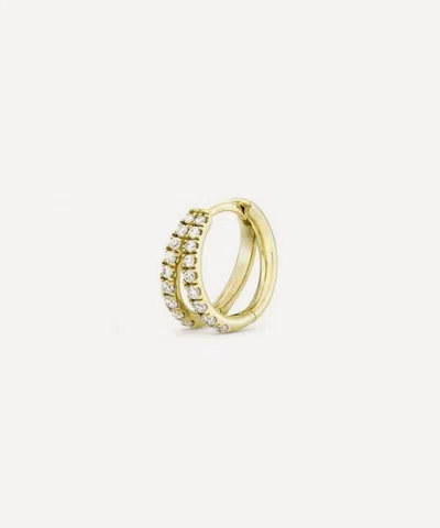 Dinny Hall 9ct Gold Single Signature Duo Diamond Huggie Hoop Earring
