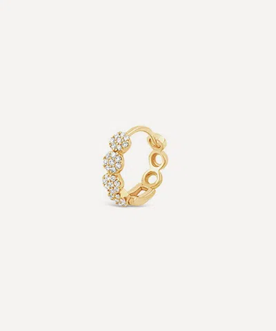 Dinny Hall 9ct Gold Single Starflower Lab-grown Diamond Huggie Hoop Earring
