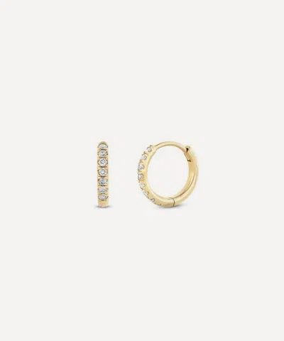 Dinny Hall 9ct Gold Small Lab-grown Diamond Huggie Hoop Earrings