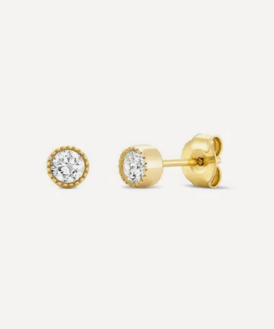 Dinny Hall 9ct Gold Solitaire Lab Grown Diamond Stud Earrings