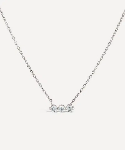 Dinny Hall 9ct White Gold Shuga Lab-grown Diamond Bar Pendant Necklace In Pink