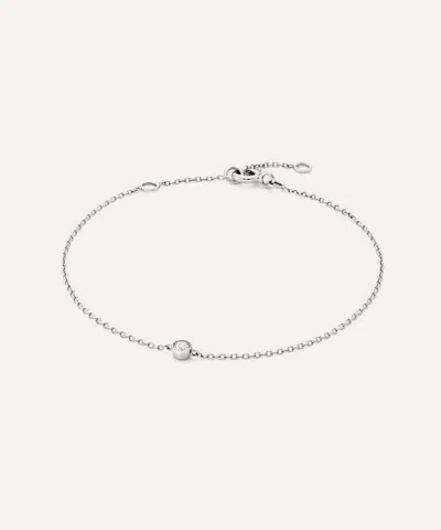 Dinny Hall 9ct White Gold Solitaire Lab Grown Diamond Bracelet In Metallic