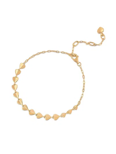 Dinny Hall 9k Yellow Gold Folded Heart Diamond Bracelet