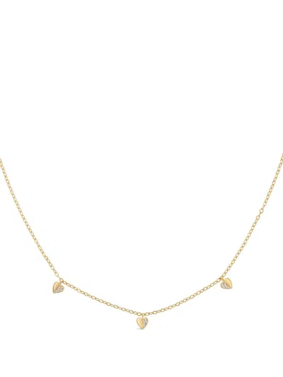 Dinny Hall 9k Yellow Gold Folded Heart Diamond Necklace