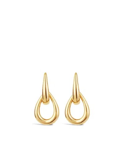 Dinny Hall 9k Yellow Gold Raindrop Double Link Earrings