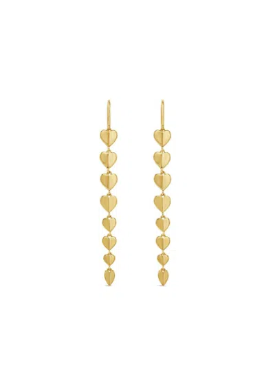 Dinny Hall Folded Heart Column Drop Earrings In Gold