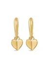 Dinny Hall Folded Heart Drop Earrings In Gold