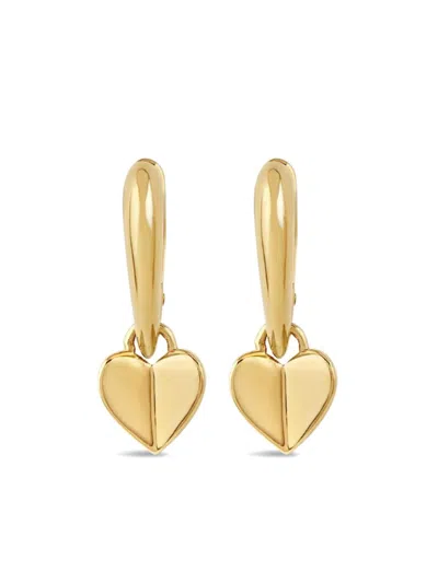 Dinny Hall Folded Heart Drop Earrings In Gold