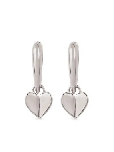 Dinny Hall Folded Heart Hoops In Silver
