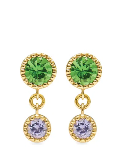 Dinny Hall Jasmine Duo Drop Tsavorite And Tanzanite Earrings In Multi