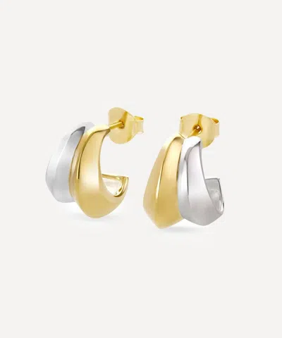 Dinny Hall Mixed Metal Iceni Medium Double Hoop Earrings In Gold
