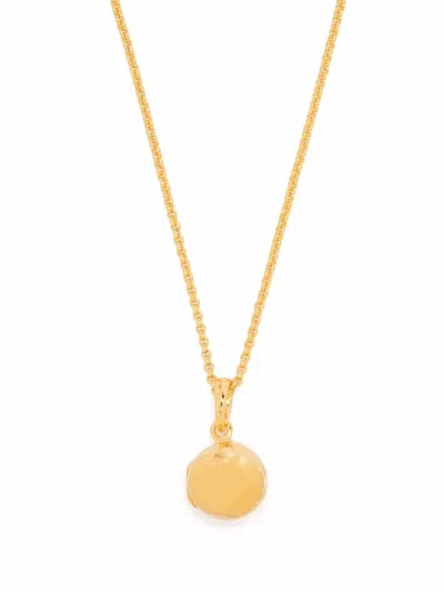 Dinny Hall Personalised My World Small Orb Locket Pendant Necklace In Gold