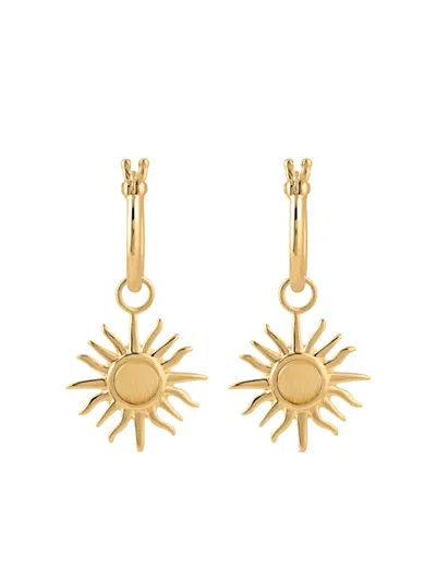Dinny Hall Small My World Sun Drop Hoop Earrings In Gold