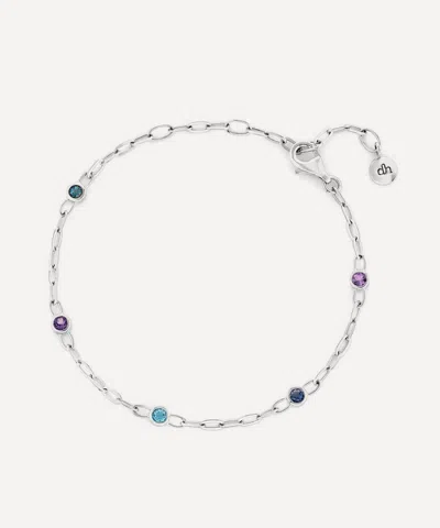 Dinny Hall Sterling Silver Coloured Gemstone Paperclip Chain Bracelet In Metallic