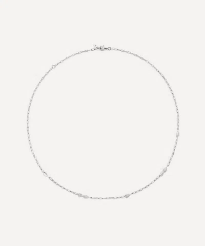 Dinny Hall Sterling Silver Folded Heart Chain Necklace In Metallic