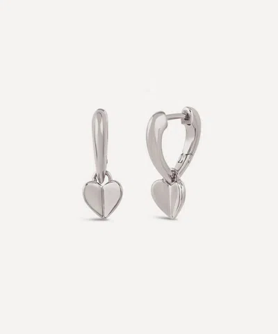 Dinny Hall Sterling Silver Folded Heart Drop Earrings