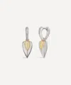 Dinny Hall Sterling Silver Folded Heart Duo Drop Earrings