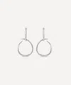 Dinny Hall Sterling Silver Large Toro Drop Hoop Earrings