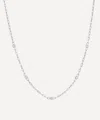 Dinny Hall Sterling Silver Sapphire Paperclip Chain Necklace In Metallic