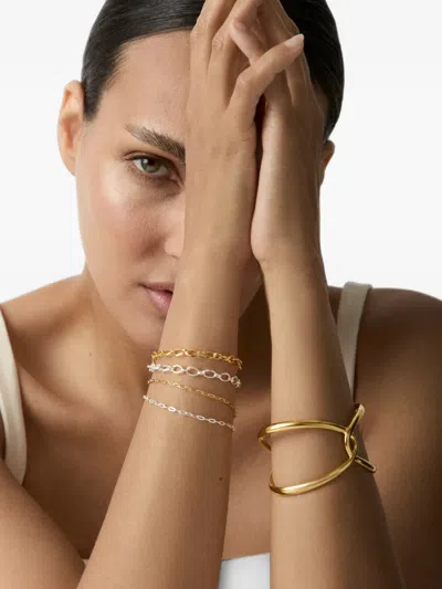 Dinny Hall Twist Open Cuff Bracelet In Gold