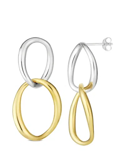 Dinny Hall Wave Double Drop Earrings In Silver