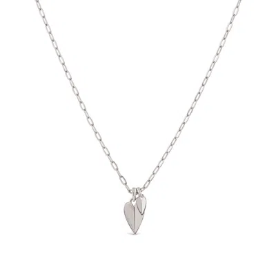 Dinny Hall Women's Folded Heart Duo Charm Pendant Silver