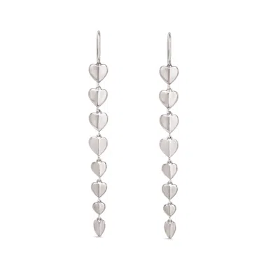 Dinny Hall Women's Folded Heart Silver Column Drops