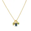 Dinny Hall 22ct Gold-plated Vermeil Silver Gem-set Trilogy Pendant Necklace In Gold