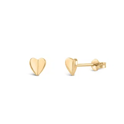 Dinny Hall Women's Gold Bijou Folded Heart Studs