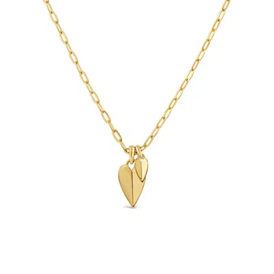 Dinny Hall Women's Gold Folded Heart Duo Charm Pendant