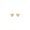 Dinny Hall Women's Gold Folded Heart Lab-created Diamond Studs