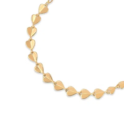 Dinny Hall Women's Gold Folded Heart Linked Bracelet