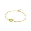 Dinny Hall Women's Gold / Green Jasmine Flower Emerald Bracelet In Gold