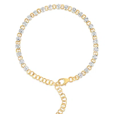 Dinny Hall Women's Gold Shuga Lab-created Diamond Tennis Bracelet