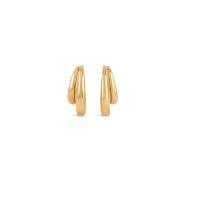 Dinny Hall Women's Gold Toro Double Hoops In Metallic