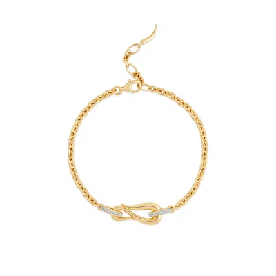 DINNY HALL WOMEN'S GOLD TORO LASSO LAB-CREATED DIAMOND BRACELET
