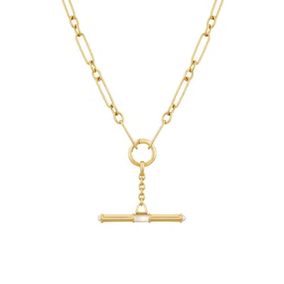 Dinny Hall Women's Gold / White / Yellow Mother Of Pearl T-bar Necklace