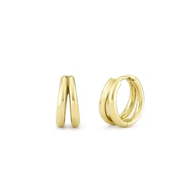 Dinny Hall 9ct Gold Signature Duo Mini Huggie Hoop Earrings