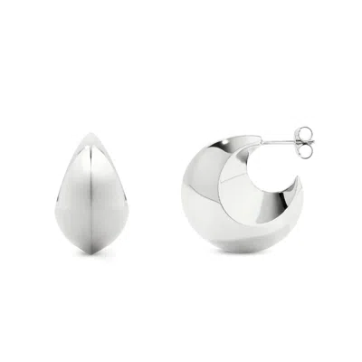 Dinny Hall Women's Iceni Warrior Silver Puffy Hoops In Metallic