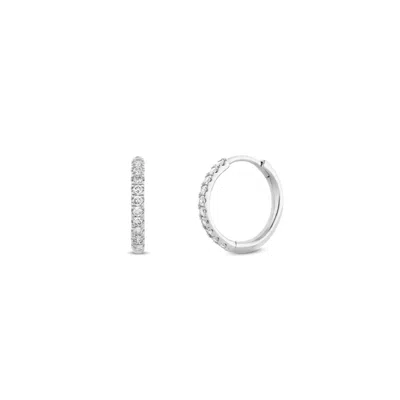 Dinny Hall Women's Medium Lab-grown Diamond White Gold Huggie Hoops In Metallic