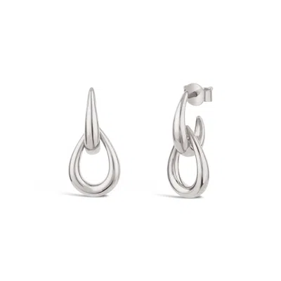 Dinny Hall Women's Raindrop Silver Double Link Studs