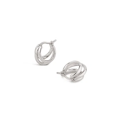 Dinny Hall Women's Signature Triple Huggie Hoops Silver