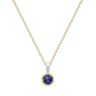 Dinny Hall Women's Silver / Blue / Gold September Sapphire Birthstone Pendant