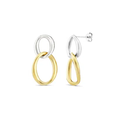 Dinny Hall Women's Silver / Gold / Yellow Mixed-metal Wave Double Drop Earrings