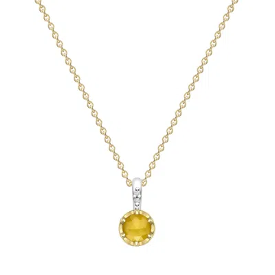 Dinny Hall Women's Silver / Gold / Yellow November Lemon Quartz Birthstone Pendant