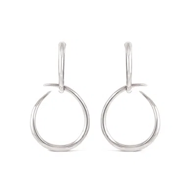 Dinny Hall Women's Silver Toro Large Drop Hoops