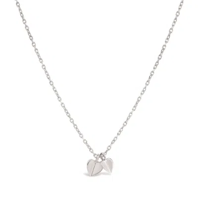Dinny Hall Women's Silver / White Bijou Folded Heart Silver Duo Pendant In Multi