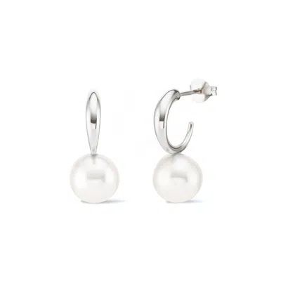 Dinny Hall Women's Silver / White Silver Toro Pearl Drop Hoops