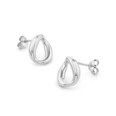 Dinny Hall Women's Silver / White Silver Wave Studs In Metallic